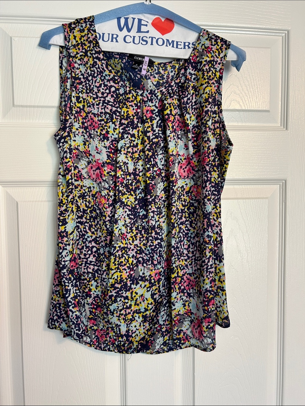 Elementz Navy Multicolor Floral Sleeveless Top